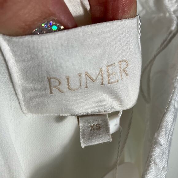 Rumer the label Billie Jumpsuit sold out style runway white floral wide leg NWT - Picture 8 of 9